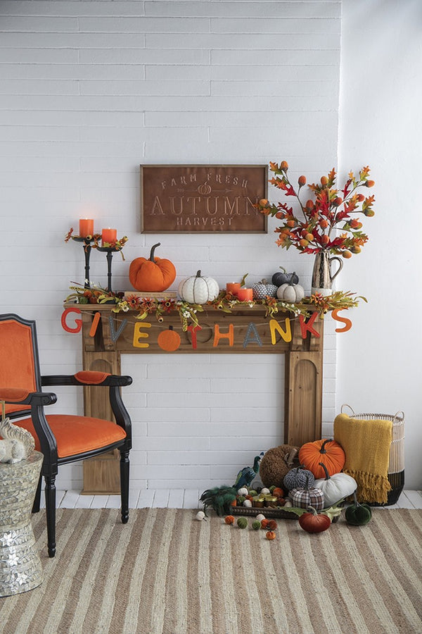 English Elm Set of 4 Velvet Mini Pumpkins in Mesh Bag for Fall Tablescapes, Mantel & Thanksgiving Decor (12) Gray W2078P246685