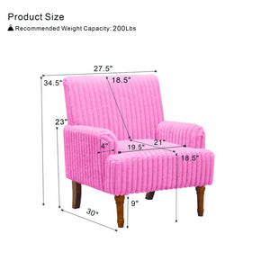 English Elm Modern Wide Wale Corduroy Accent Chair Solid Wood Legs Upholstered Living Room Seat W5568P445696