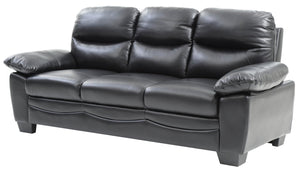English Elm Marta Black G677-S Sofa – Glove Soft PU, Pocket Coil Support, Removable Backs, Durable 35x78x33" B078108387