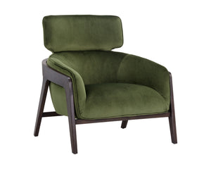 Sunpan Maximus Lounge Chair - Modern Masculine Design with Sculpted Wood Frame for Stylish Comfort and Elegance Moss Green