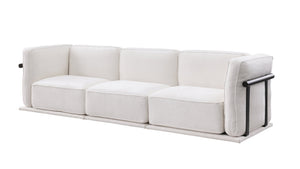 English Elm 102 Inch Linen Modular Sectional Sofa with Hidden Storage and Cloud Cushion Comfort W1099S00184