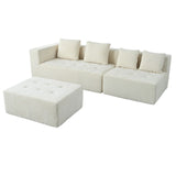 English Elm Modern Large Removable Modular Sofa, 3-Piece Set With Free Combination, Includes 4 Cushions, Ideal For Living Room, Bedroom, Apartment