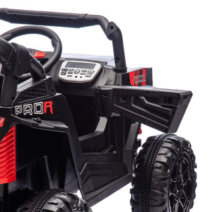 English Elm 24v 400w Kids Electric Utv Ride on with Remote Bluetooth Led Suspension Cockpit Black W1578P284295