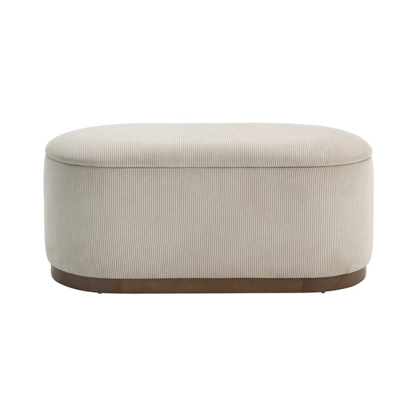 English Elm Lift Taupe Corduroy Storage Bench with Foam Cushion, Walnut Legs, Hidden Compartment for Entryway Comfort and Organization B011P298245