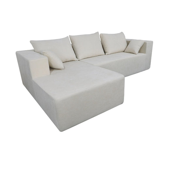 English Elm Combination Modular Linen Sectional Sofa with Memory Sponge Fill for Living Room Use W3064S00004