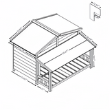 English Elm Dog House, Waterproof Dog Cage Kennel, Wooden Outdoor and Indoor Dog House, Log Cabin Style With Porch,Elevated Floor, 2 Doors, Pine Wood Blue+Green