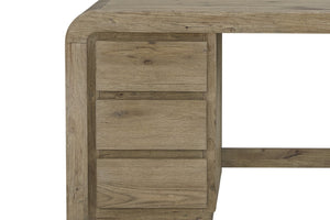 English Elm English Knotty Oak Veneer Junior Executive Desk with Three Drawers for Home Office B2699P443211
