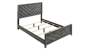 English Elm Denver 5-Piece Full Bedroom Set In Gray Wood - Modern Style With Ample Storage & Easy Assembly B009S02013