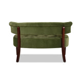 English Elm Jared Roll Arm Tufted Bench Settee, Olive Green Performance Velvet