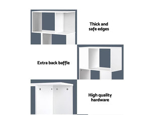 English Elm Five tier minimalist white bookshelf with five shelves for modern storage, durable engineered wood design Cream White W2139P288172