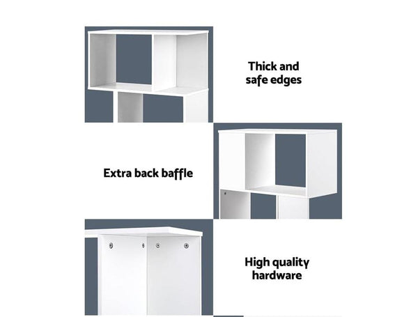 English Elm Five tier minimalist white bookshelf with five shelves for modern storage, durable engineered wood design Cream White W2139P288172
