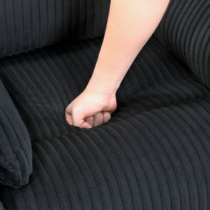 English Elm Black Corduroy Swivel Glider Recliner Chair - 360° Motion, Plush Cushioning, Sleek Black Upholstery B011P383307