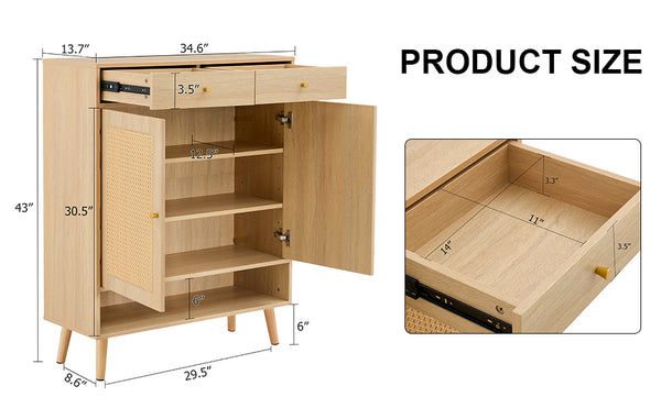 English Elm Multi-Functional Modern Minimalist Mdf Shoe Cabinet - Stylish Storage For Nordic & Industrial Homes W3226P278927