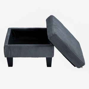 English Elm L-Shaped Corduroy Sofa with Cushioned Cashmere Comfort, Modern Luxury Design for Small Spaces Gray W2121P319096