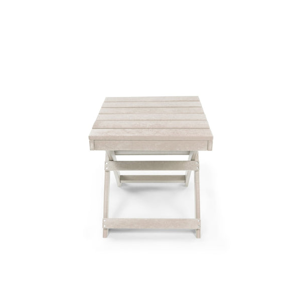 English Elm Seaview Recycled Hdpe Outdoor Folding Side Table Uv Resistant Patio Deck Use Ivory B2745P409719