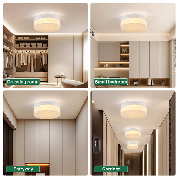 English Elm 12 Inch Led Ceiling Light - 24W Flush Mount Fixture For Modern Bedroom, Living Room & Dining Areas W2312P375014