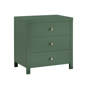 English Elm Nevarre 3-Drawer Nightstand with Brushed Gold Knobs, Solid Dovetail Drawers, No Assembly Needed Antique Green B050P376960