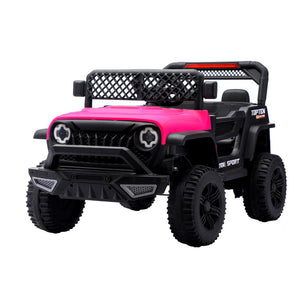 English Elm Ride on Electric Kids Car 12v Luxury Toy with Remote Control Swing and Led Lights Pink W1760P358703