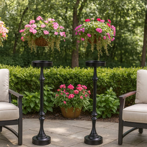 English Elm 26in. Steel Martini Side Tables Powder Coated Matte Patio Lounge Accent Set of 2 B2751P436404