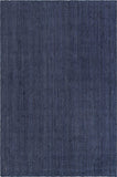 Unique Loom Braided Jute Dhaka Hand Woven Solid Rug Navy Blue,  6' 1" x 9' 0"