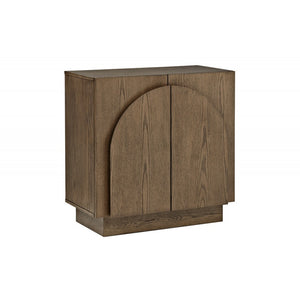 English Elm Mid-Century wooden sideboard buffet with arched doors and rounded edges, spacious storage, durable craftsmanship nurturing warmth Brown 33 L x 19 W x 29 H B011P367187