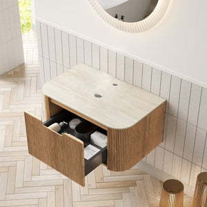 English Elm 30" Muri Oak Woodgrain Plywood Vanity Base Cabinet with Soft Close Doors W2615P338022