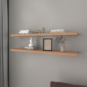 English Elm Floating Shelf Lyle Beige Pine Set of Two – Space-Saving Engineered Wood Shelves 47.2" x10.2" Durable Stylish Décor B092P238728