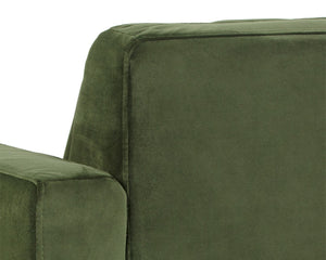 Sunpan YOSI Armchair - Luxurious Channel-Tufted Velvet in Moss Green for Mid-Century Modern Living Spaces 103689