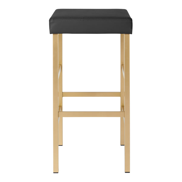 OSP Home Furnishings 30" Gold Backless Stool Black