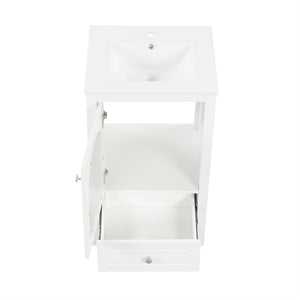 English Elm 20" Modern Bathroom Vanity With Sink, Soft-Close Glass Door, Drawer, Stylish Compact Design N725P185457K
