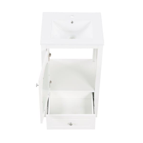 English Elm 20" Modern Bathroom Vanity With Sink, Soft-Close Glass Door, Drawer, Stylish Compact Design N725P185457K