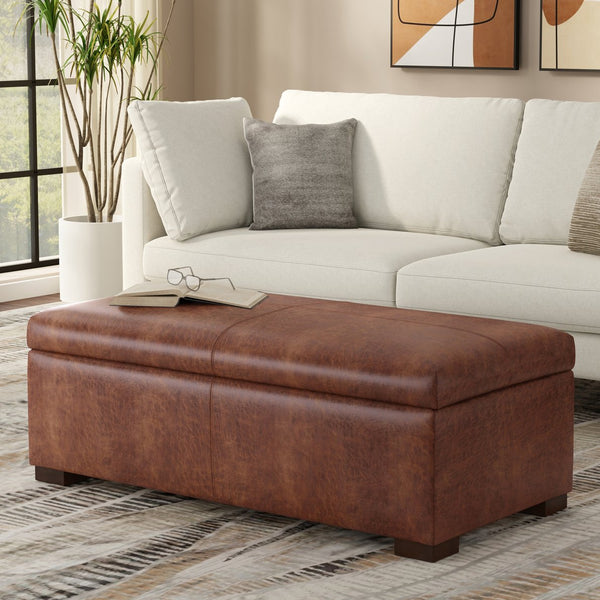 English Elm Gabbie Rectangular Storage Ottoman - Versatile Seating & Stylish Storage For Modern Living Spaces B136P252677