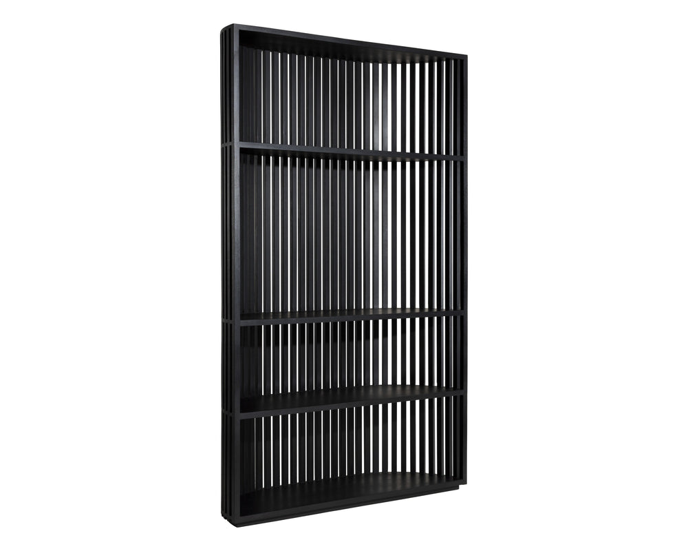Sunpan Tessa Bookcase - Elegant Wood Design, 51.25W x 16D x 82H, Perfect for Stylish Home Storage Solutions Black