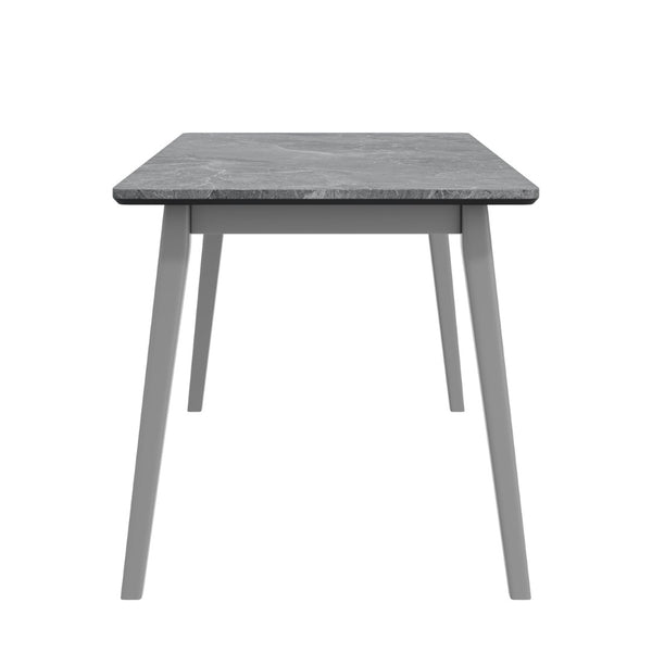 English Elm Portrush Mid-century Dining Table Marble Finish Top with Tapered Solid Wood Legs B127P495092