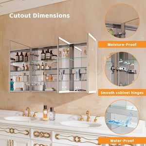 English Elm Lighted Aluminum Medicine Cabinet Smart Mirror with Anti-fog Led and Built-in Usb Outlet W5609P461490