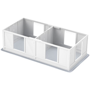 English Elm Pawhut Whelping Box For Dogs - Durable Two-Room Design, Clear Panels, Waterproof Pad, Easy Access W2225P249980-GIGA