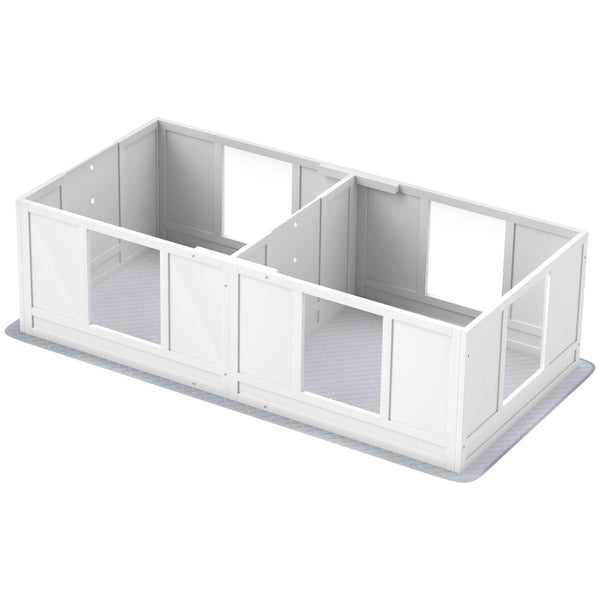 English Elm Pawhut Whelping Box For Dogs - Durable Two-Room Design, Clear Panels, Waterproof Pad, Easy Access W2225P249980-GIGA