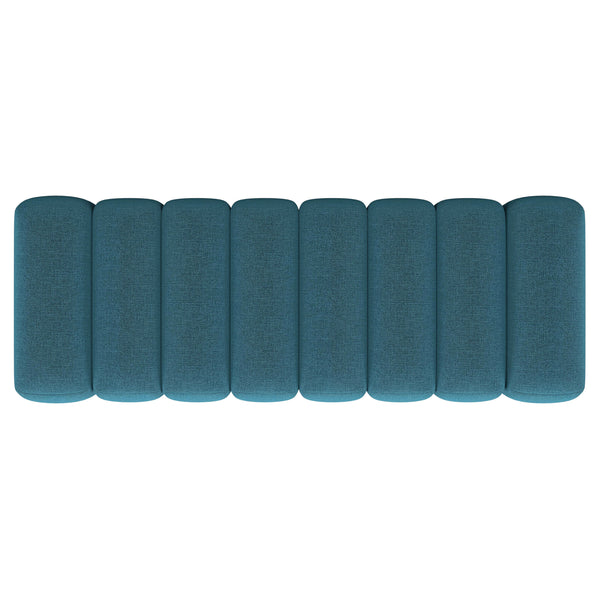 English Elm 1pc Modern Fabric Upholstered Tufted Accent Bench with Curved Silhouette Foam Cushion Sleek Minimal Legs Peacock Blue 55.7 L x 21.85 W x 19.49 H B011P362627