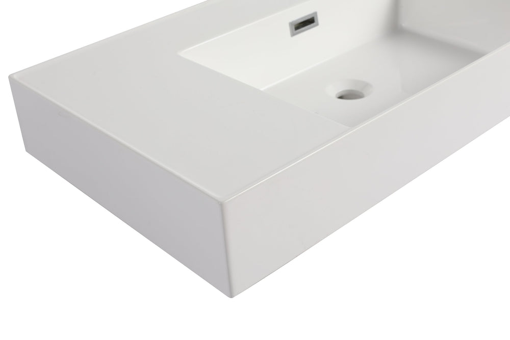 English Elm 36" Resin Basin Vanity Top Only White Resin Sink 41.7x24.4x14.6 Durable Modern Design for Baths W1972P186773