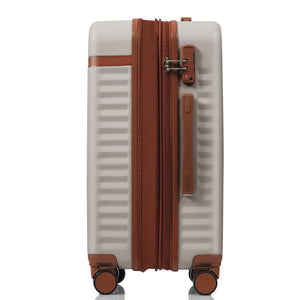English Elm Luggage 3 Piece Abs Hard Shell Set with Usb Port Front Access and Spinner Wheels Khaki N726P307555K