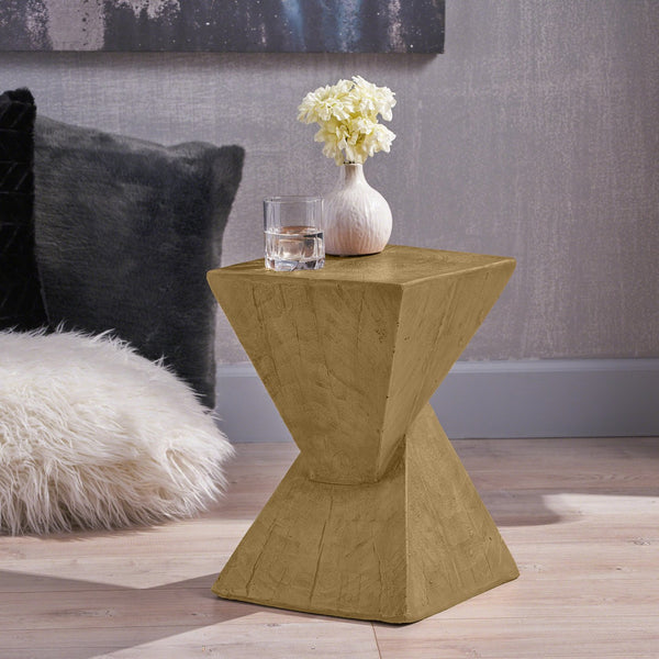 English Elm Christopher Knight Home® - TESS Modern Side Table with Sculptural Hourglass Design, Hand-Finished Accent for Indoor/Patio Spaces Light Natural N770P341402L