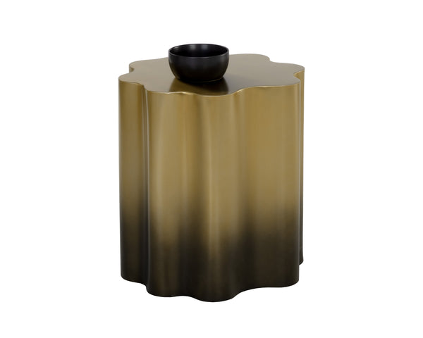 Sunpan Dahlia End Table - Elegant Floral Design with Curves to Elevate Your Living Space Aesthetic Gold Ombre