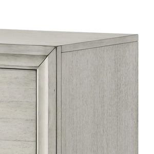 English Elm Jeni Two Drawer Wood Nightstand Rustic White Finish with Chrome Pulls Bedroom Storage B056P417052