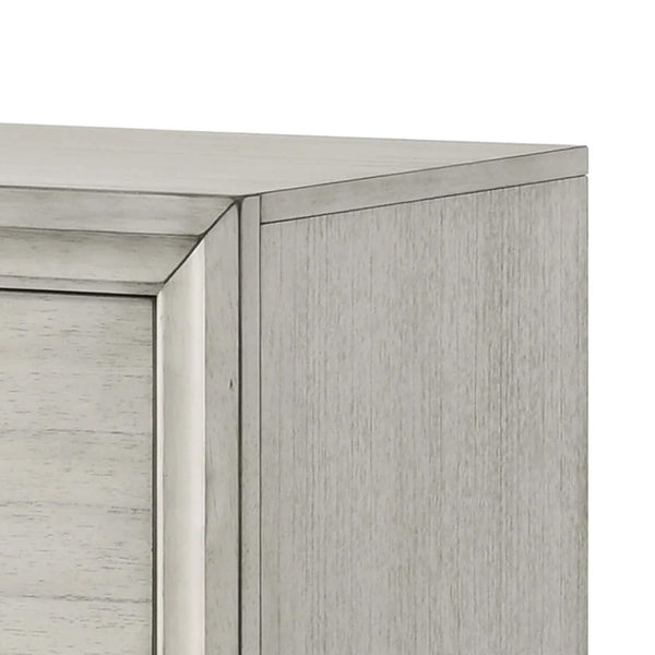 English Elm Jeni Two Drawer Wood Nightstand Rustic White Finish with Chrome Pulls Bedroom Storage B056P417052