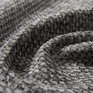 English Elm 136'' Modular Sectional Sofa with Console, USB Charger, Cup Holders, Movable Storage Ottoman, Oversized Chenille U-Shaped Lounge Gray N723S8777E