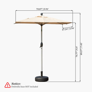 English Elm Rectangle Patio Umbrella With Crank & Tilt, Uv-Resistant Canopy For Ultimate Outdoor Comfort W1859P320939-GIGA