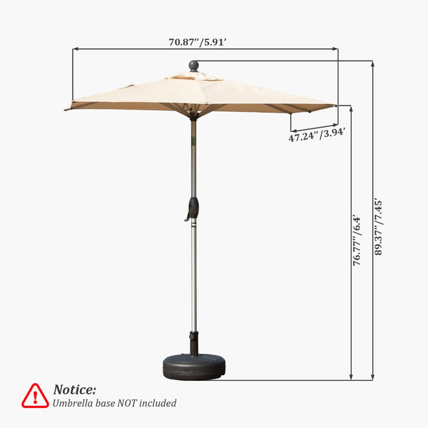 English Elm Rectangle Patio Umbrella With Crank & Tilt, Uv-Resistant Canopy For Ultimate Outdoor Comfort W1859P320939-GIGA