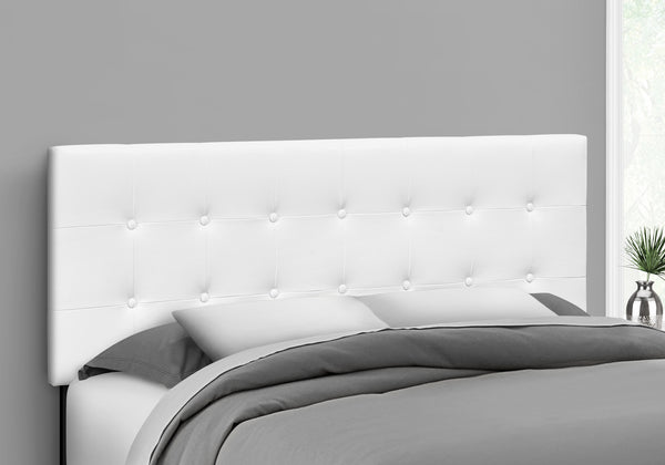 English Elm Bed, Elegant White Leather-Look Upholstered Headboard For Queen Size Beds – Timeless Design & Support B2710P219552