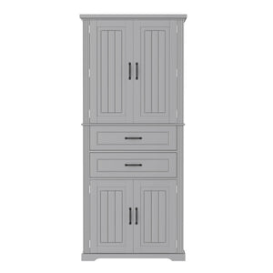 English Elm Christopher Knight Home® - Storage Cabinet 72.5" Tall Multi-Shelf Organizer with 2 Deep Drawers, Adjustable Shelf & Anti-Tip Safety Gray N759P293426E