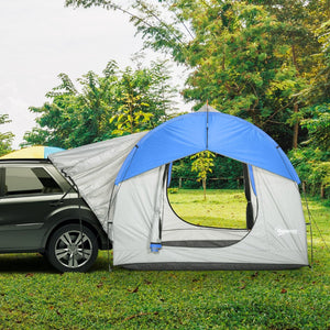 English Elm Outsunny Waterproof Suv Camping Tent for 5 to 6 Person Tailgate Outdoor Adventure Grey+Blue W2225P200548